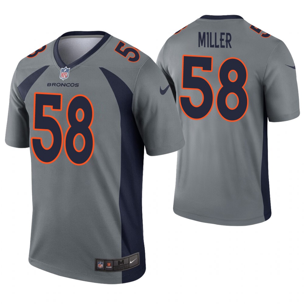 Men Denver Broncos #58 Miller Grey Nike Limited NFL Jerseys->pittsburgh steelers->NFL Jersey